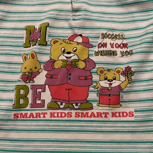 Vintage Iaria Blue and White Sleeveless Tee for Kids Size 5-6 Unisex ~ Summer! - Picture 2 of 5